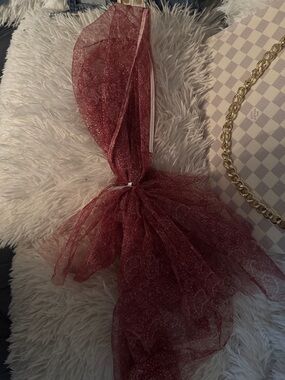 Sparkly Burgundy Sheer Hair Bow